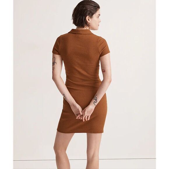 NEW Madewell Ribbed Polo Knit Mini Dress, size L - Picture 4 of 11